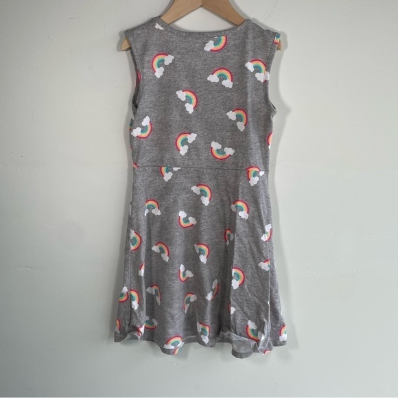 Wonder Nation Girls Dress Rainbows and Clouds Heather Gray Size Medium 7-8 - Picture 3 of 6